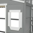 thumbnail image 7 of Triple Tree Twin Size House Loft Bed with Safety Guardrails, Gray/White, 7 of 7