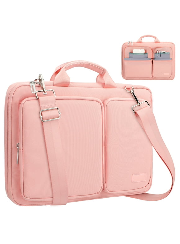Laptop Shoulder Bag, EEEkit 16'' Women Computer Bag Case Fit for MacBook Pro 16/HP/Dell/Lenovo, Pink