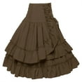 thumbnail image 3 of Sngxgn Skirts for Women Crossover High Waisted Ruffle Layered Skort Skirts(Brown,S), 3 of 8