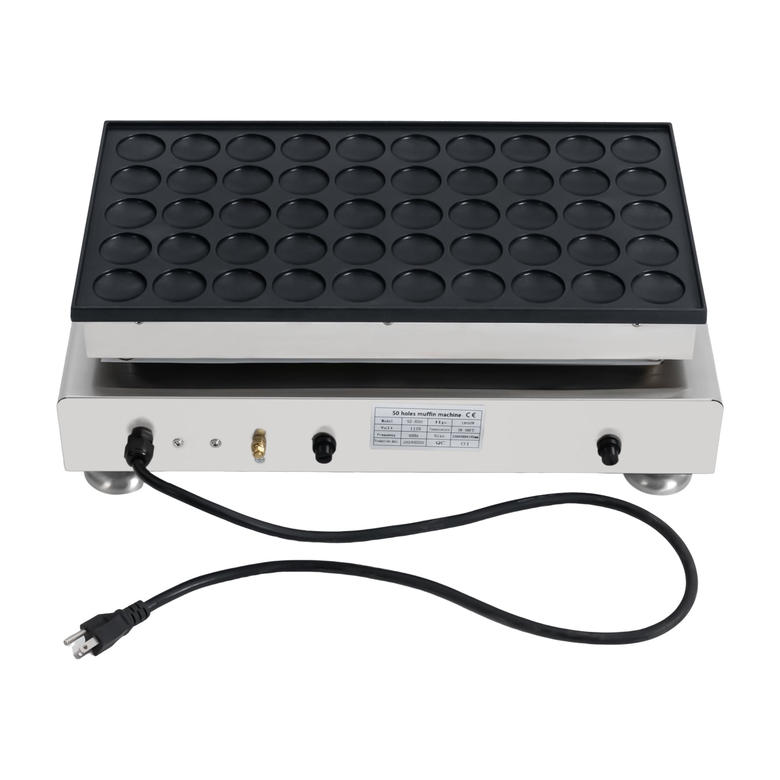 Dwellnix Mini Dutch Pancake Baker Commercial Electric Nonstick Waffle Maker Machine 1800W
