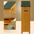 thumbnail image 4 of SESSLIFE Outdoor Storage Cabinet with Workstation, Wooden Outdoor Storage Shed, 25.6"W x 18.1"D x 70.6"H Garden Lawn Backyard Storage Sheds, Natural Wood Color, 4 of 10