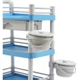 thumbnail image 4 of Medical Mobile Trolley Cart Esthetician Cart 176 Lbs Load, 3-Tier Utility Carts with Drawer & 2 Trash Cans, Portable Salon Rolling Trolley with 4 Wheels (Blue), 4 of 18