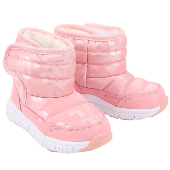 M Buder Kids Winter Shoes Fashionable Waterproof Non Slip Keep Warm Snow Boots for Boys Girls. Durable and comfortable cold weather boots for outdoor winter activities. Size 21 Pink