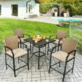 thumbnail image 3 of Spaco Outdoor Bar Table, Patio Bar Table,32 Inches Outdoor Steel Square Bar Table with Powder-Coated Tabletop, 3 of 8