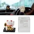 thumbnail image 4 of Solar Powered Fortune Cat, Lucky Cat Good Luck Feng Shui Decoration, Mini Cats Wealth Welcoming Cute Cat with Waving Arm, for Home Display Car Decor (White), 4 of 9