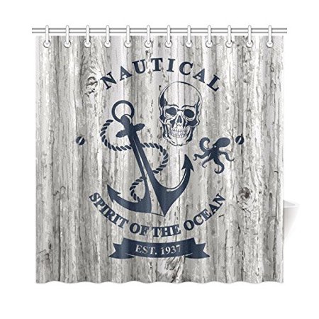 Pop Nautical Marine Bathroom Shower Curtain 66x72 Inch