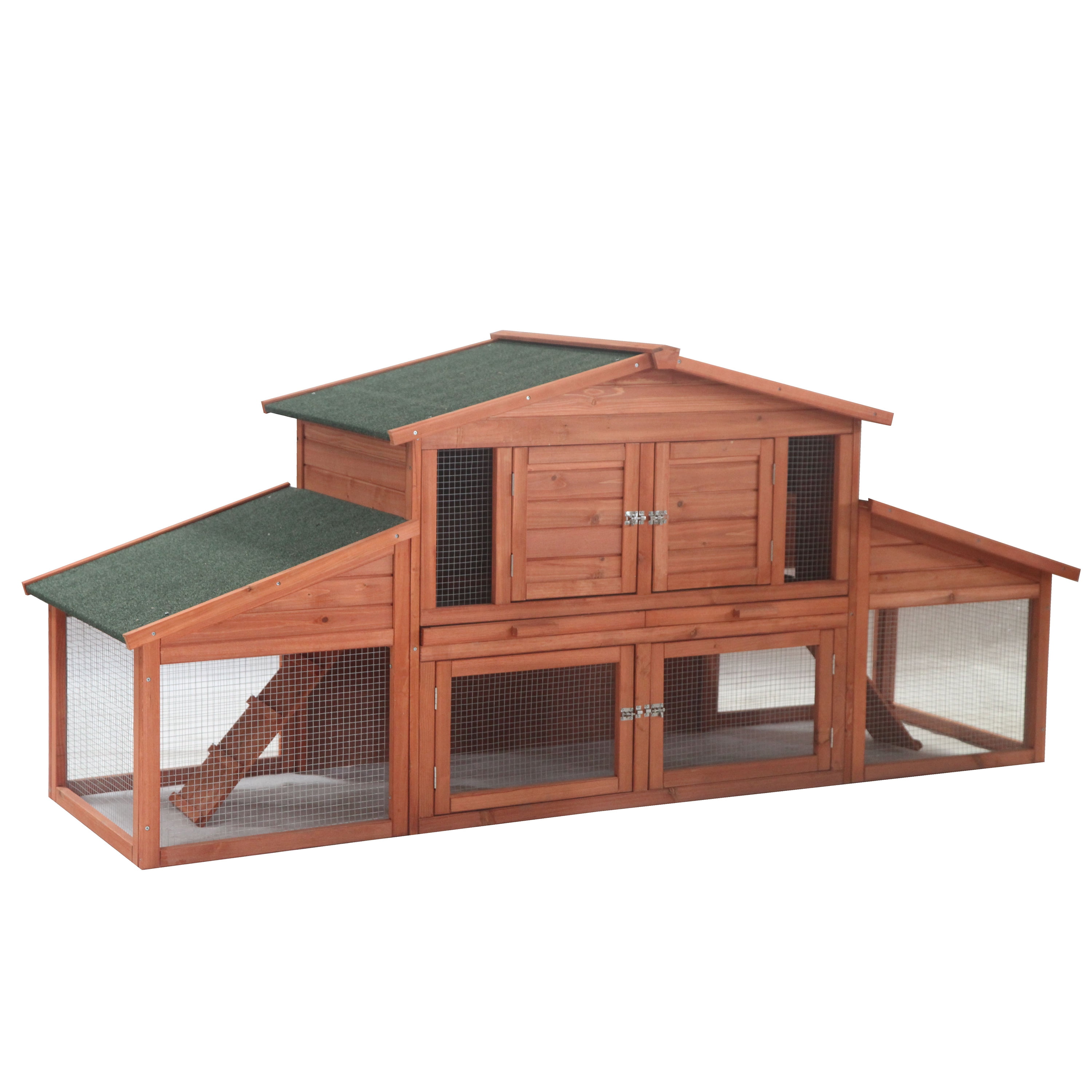ALEKO ACCRH91X28X39 Multi Level Wooden Chicken Coop or Rabbit Hutch