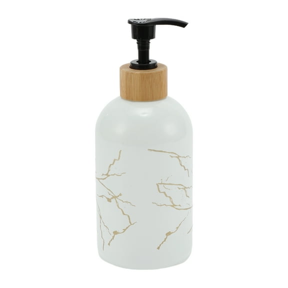 Unique Bargains 1 Pc Simple Cylindrical Soap Pump Dispenser for Bathroom Hotel 400ml White