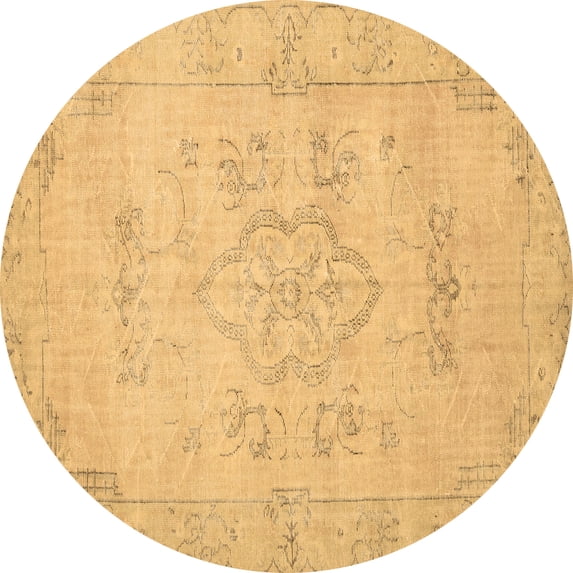Ahgly Company Indoor Round Persian Brown Traditional Area Rugs, 6' Round