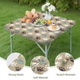 thumbnail image 4 of Paw Prints Square Fitted Tablecloth with Elastic Edge,Square Table Cover,Washable Elastic Table Cover for Home Kitchen Party Decor 34"x34", 4 of 6