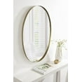 thumbnail image 3 of Kate and Laurel Rollo Midcentury Oval Metal Framed Mirror, 20 x 30, Gold, Decorative Modern Mirror Decor for Wall, 3 of 9