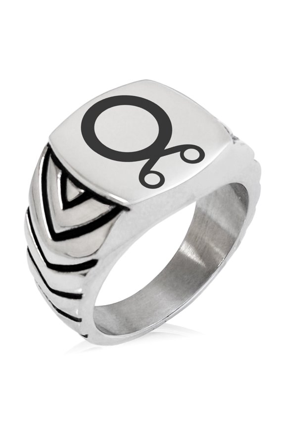 Stainless Steel Troll Cross Viking Norse Chevron Pattern Biker Style Polished Ring