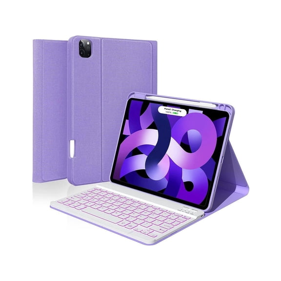 Keyboard Case for iPad Air 5th/4th Gen 10.9 inch 2022/2020, iPad Pro 11 inch 4th 3rd 2nd 1st Gen 2022/2021/2020/2018, Detachable Wireless Backlit Magnetic Keyboard, Built-in Pencil Holder, Smart Cov
