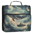 thumbnail image 5 of FORMRS Zipper Binder with Shoulder Strap 2-inch Ring 500 Sheet Capacity File Bag, Beige Floating Whale, 5 of 5