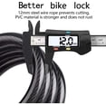 thumbnail image 2 of Black-Bike Lock, Bike Lock Long 120cm x 12mm, Cable Lock for Bike Scooter Motorcycles Bike Gate with 5 Digit Smart Code and Stroller Bike, Bike Lock Anti-Theft…, 2 of 5