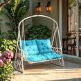 thumbnail image 7 of Outdoor Bench Cushion Inlife Swing Chair Cushion Waterproof Sun-Resistant with 8 Nonslip Ties, Light Blue 120cm*100cm, 7 of 7