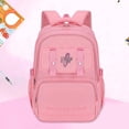 thumbnail image 2 of FUZHIQ Embroidery Letter School Backpack for 3rd 4th 5th 6th Grade Double Front Snap Straps Breathable Straps Bookbag, Pink, 2 of 9