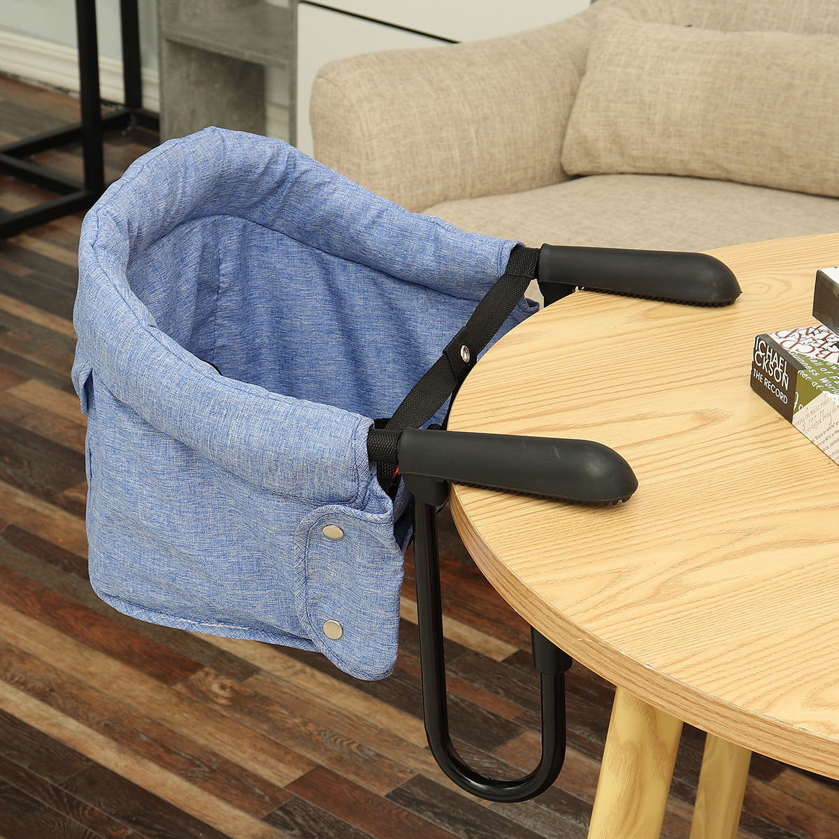 Hook On Chair Attach to Fast Table Chair Navy Blue High Load Design Fold-Flat Storage Portable Feeding Seat Clip on High Chair 