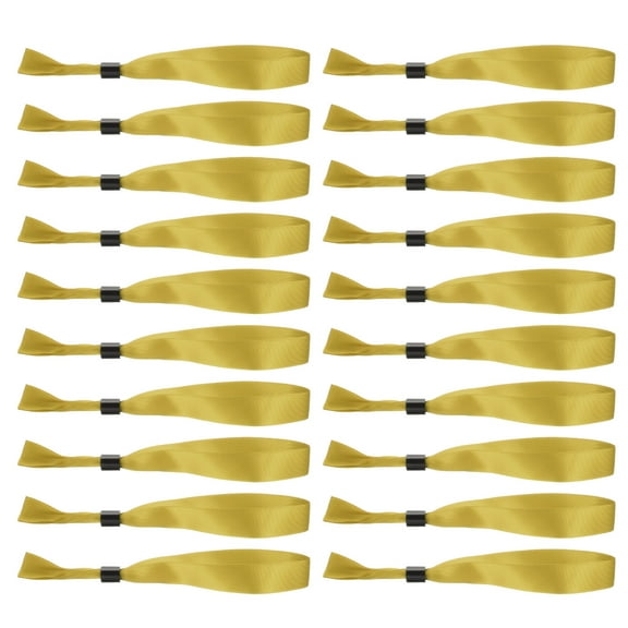 Uxcell 20Pcs Cloth Wristbands for Events, Disposable Event Wrist Band Bracelet Identification Tickets for Events Party Concert Bar Entrance Admission(Gold)