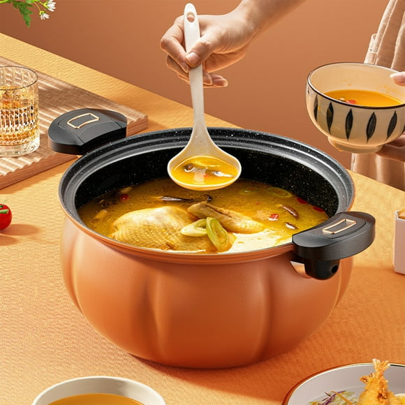 Suncoda Pumpkin Pot, Multifunctional Pumpkin Pot Vacuum Pressure Cooker Household Cooking Non Stick 8L Large Capacity Non Stick Soup Pot Holiday Gift