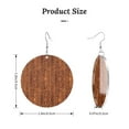 thumbnail image 2 of Woodgrain Bark Acrylic Dangle Round Earrings For Women Circle Earrings Drop Jewelry, 2 of 7