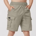 thumbnail image 2 of QNANSPI Boys Summer Cargo Shrots Elastic Waist Drawstring Shorts Lightweight Casual Shorts with Multi Pockets 5-15Y, 2 of 7