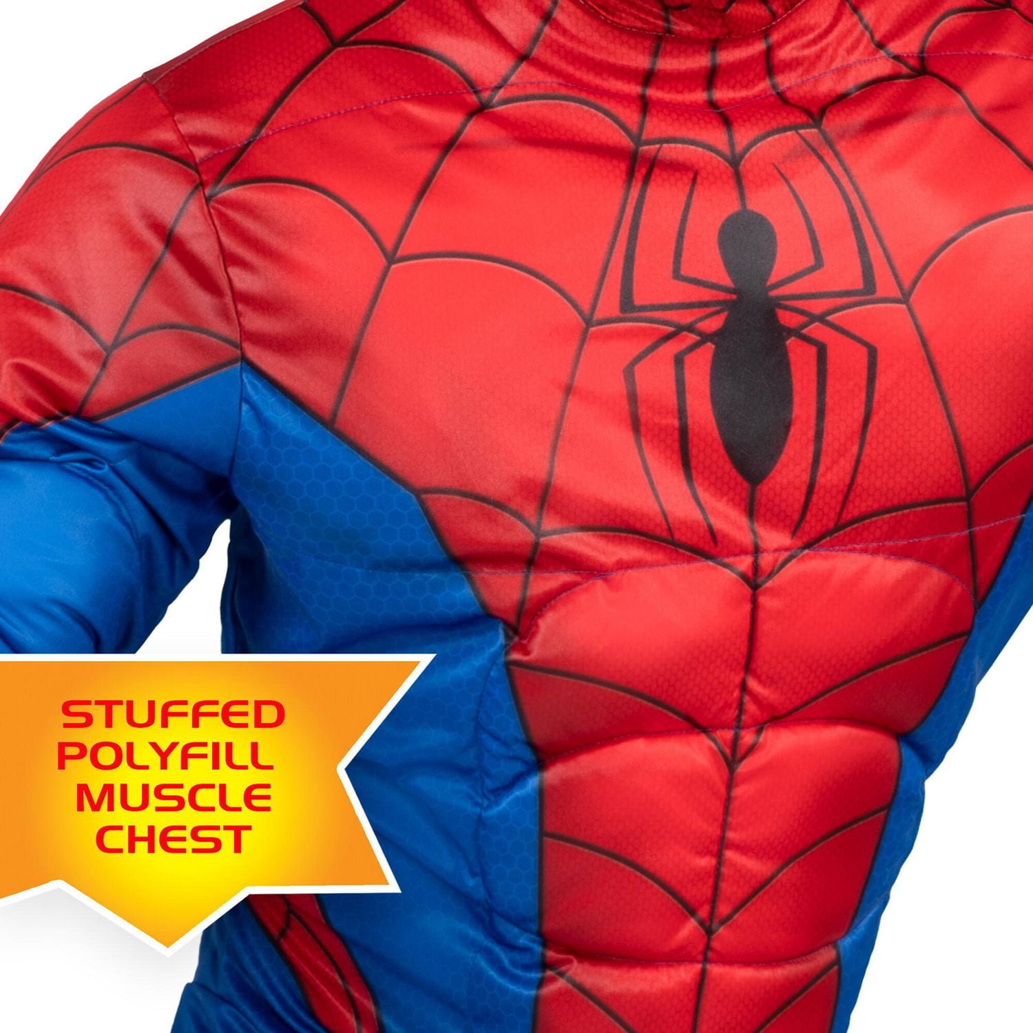MARVEL'S SPIDER-MAN QUALUX COSTUME (ADULTE) - Combinaison en jersey de polyester farcie de polyfill et masque en tissu