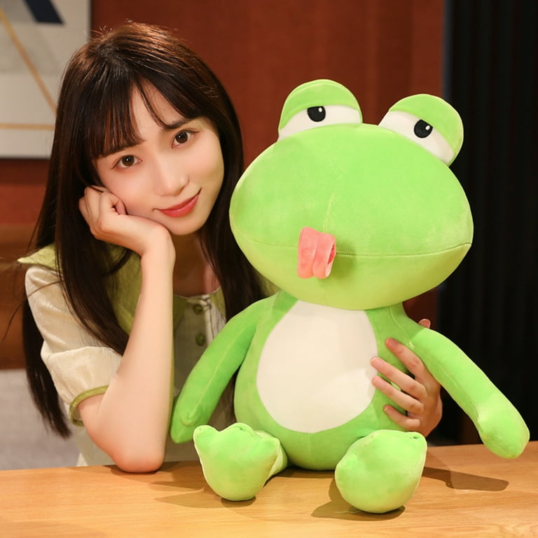 Soft and Cute Frog Plush Pillow with Tongue-out - Perfect