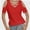 Red, variant on Women's Summer Short Sleeve V-Neck Criss Cross Cold Shoulder Blouse Tops