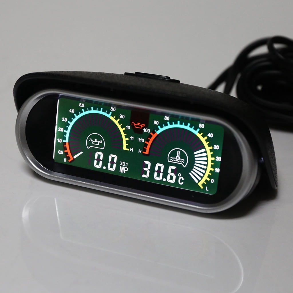 lanema Universal 3 in 1 Digital Truck Car gauge Water Temp Gauge Oil Pressure Meter Voltmeter 10mm 1/8 NPT Oil Press Sensor 12V