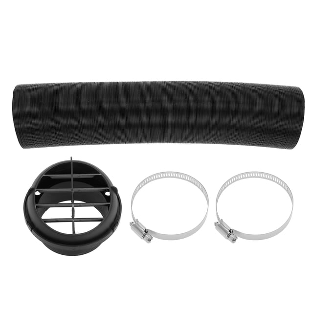 Kit de tubo de calefacción para automóviles, camiones, autocaravanas, autobuses, furgonetas y barcos con tubo de calentador, cubierta de salida de aire y abrazadera 75 mm ID 100 cm Max L