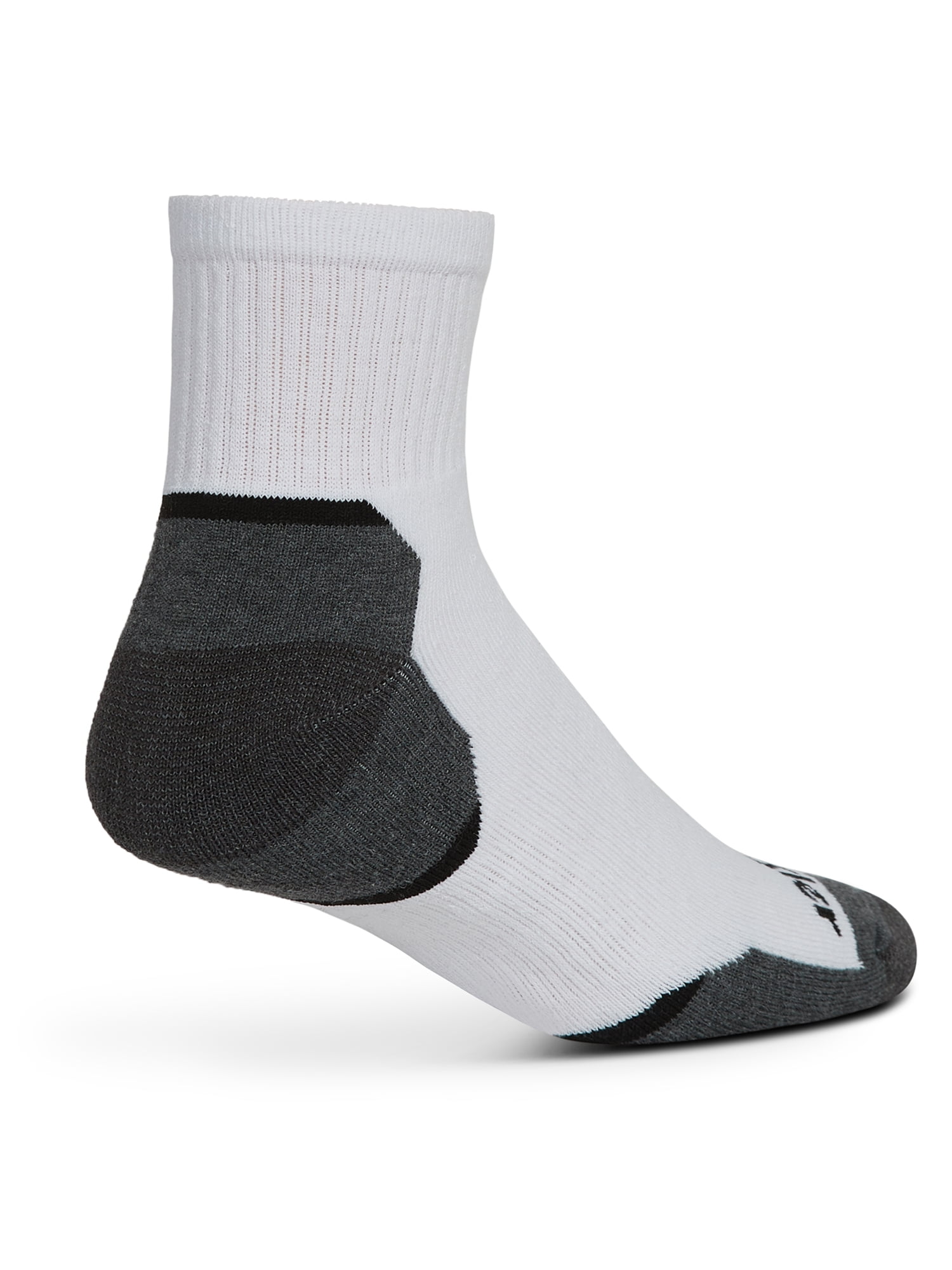 Wrangler Essential Cool Comfort Men’s Quarter Socks, Full-Cushion Crew Socks, 6-12, White, 12-Pack