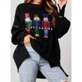 thumbnail image 1 of Sudadera con estampado de Cascanueces Y2k para mujer, suéter navideño con lentejuelas, camisa de Cascanueces, jersey de manga larga con cuello redondo, 1 of 5
