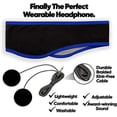 thumbnail image 2 of CozyPhones Auriculares para dormir - Auriculares supraaurales de malla ultrafina y fresca con cable para personas que duermen de lado, meditación, correr, computadora portátil y teléfono - Azul, 2 of 5