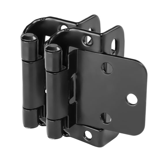 5 Pair Pack - Cosmas 18650-FB Flat Black Self Closing Partial Wrap Cabinet Hinge 1/2" Inch Overlay (Pair) [18650-FB]