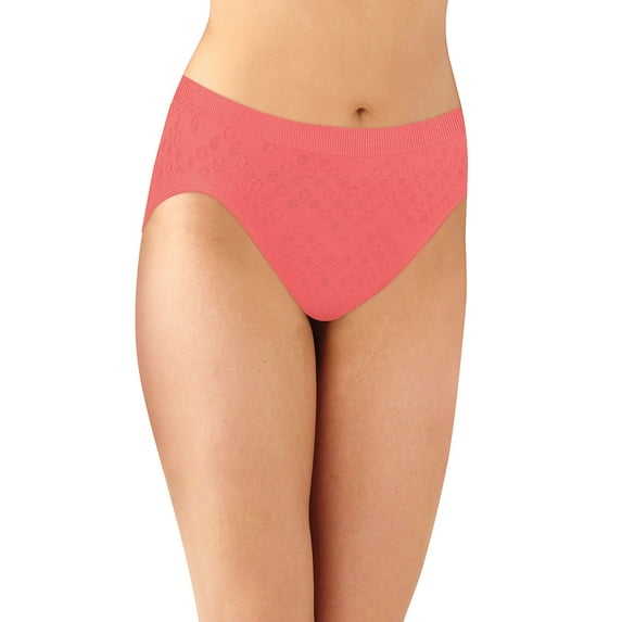 Bali Comfort Revolution Microfiber Hi-Cut Panty, 3-Pack Teal/White/Coral Punch Dot 6/7 Women's