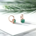 thumbnail image 4 of Gem Stone King 6.00 Ct Cushion Green Malachite 18K Rose Gold Plated Silver Earrings, 4 of 4