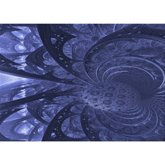 Ahgly Company Indoor Rectangle Patterned Royal Blue Area Rugs, 7' x 9'