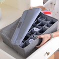 thumbnail image 3 of Storage boxes for socks and underwear 30 compartments Organizer Folding boxes for storing scarves Ties Belts and other accessories, 3 of 5