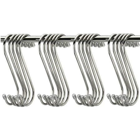 

20 Pack Heavy Duty S Shape Hooks S Stainless Hanging Hangers with Protect Cap for Kitchen Balcony Bathroom Bedroom(Large Size-5.51x1.77 inch)