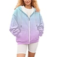 thumbnail image 7 of ManxiVoo Oversized Track Jacket with Zipper for Women Casual Long Sleeve Pocket Sweatshirt Fall Fashion Hooded Top S Size Pink, 7 of 7