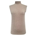 thumbnail image 5 of Womens Cable Knit Vest Sleeveless Sweater Cozy Fall Winter Must Haves Half Turtleneck Vest Women's Sleeveless Bottoming Shirt, 5 of 6