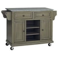 thumbnail image 2 of Kitchen Cart in Antique Earth Green with Grey Granite Top, 2 of 10