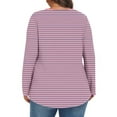 thumbnail image 3 of Womens Plus Size Tops, Long Sleeve Shirts for Women Fall Lightweigth Casual Striped Printed Crewneck Dressy Blouses, 3 of 5