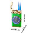 thumbnail image 3 of Dsseng Butane Torch Lighter  Double Fire Switching Lighter With Quartz Watch Metal Inflatable Windproof Blue Flame Lighter Fashion Gift Luminous  White, 3 of 5