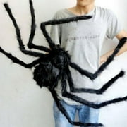 75CM Halloween Outdoor Decorations Hairy Plush Large Spider,Scary Giant Spider Fake Large Spider Hairy Spider Props for Halloween Yard Decorations Party Decor, Black