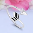 thumbnail image 3 of 9 mm Arrow Toe Band Ring 925 Sterling Silver Thin Adjustable Stylish Rings For Women, 3 of 5