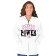 thumbnail image 4 of Pink Power Breast Cancer Awareness Zip Hoodie Sweatshirt Women Brisco Brands L, 4 of 6
