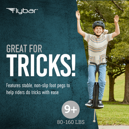 Flybar Master Pogo Stick for Kids, Outdoor Toys for Boys, Jumper Toys, Outside Toys for Kids, Ages 9+, 80 to 160 lbs. Black