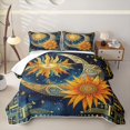 thumbnail image 2 of Homewish Sun Moon Stars Quilt Full, Hippie Galaxy Full Bedspread Sets, 3 Pieces 1 Coverlet and 2 Pillowcases, 2 of 7